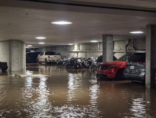 FLOODING IN THE PARKING GARAGE