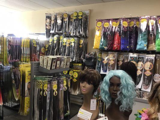 More photos of the wig section.