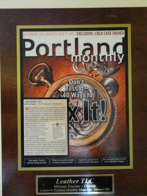 Voted best leather alterations and repair shop in Portland.