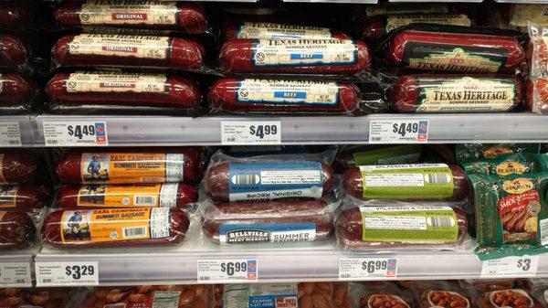 Cheaper summer sausages at dairy department