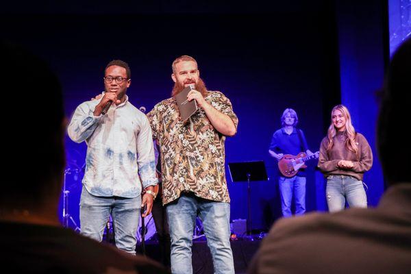 Multi-generational...all ages, colors, and backgrounds...including a comedian with a big heart for people who heads up the Adult Ministries.