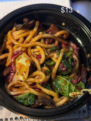 Spicy Korean Beef Noodles substitute udon noodles, no cucumber, no cilantro, no green onion. $13