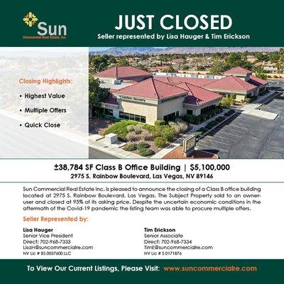 Just Closed! $5.1M Class B Office Building