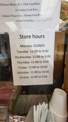 Restaurant hours