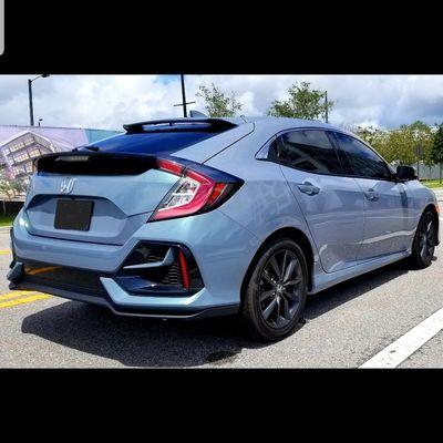 Freshly tinted Honda Civic Hatchback in all ceramic window tint.