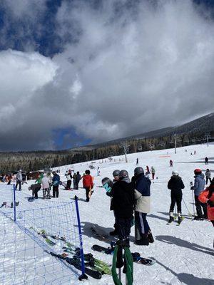 Bunny hill? And lots of people!