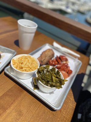 Double Choice Combo Brisket, bbq hot link, Mac n cheese with some Iced sweet tea!!! Sooooo goood.