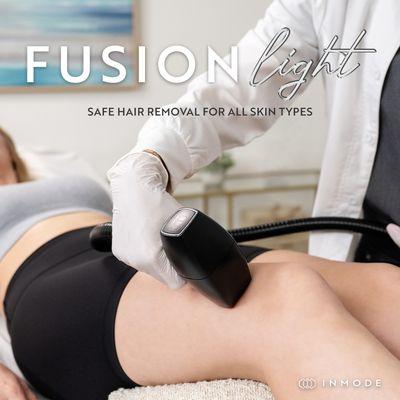 Experience smooth, flawless skin with FUSION Light/FUSIONDark by INMODE. Advanced laser hair removal for all skin tones, safe and effective.