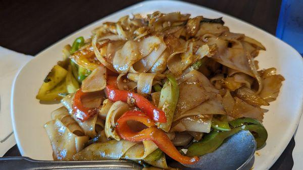 Drunken noodles with fish, not as good the second time, very sour and less basil :(