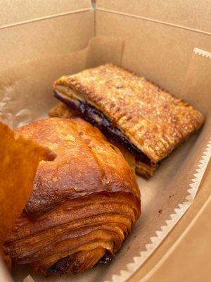 Croissant and Blueberry/ Raspberry Hand Tart