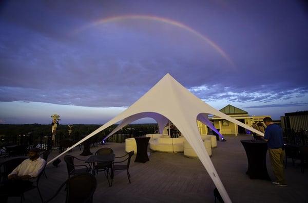 Rainbow over the SkyDeck in Kalamazoo