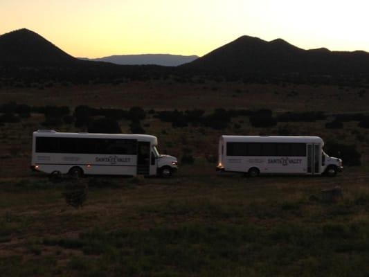 Buses at the Santa Fe Opera