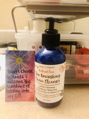 Natural skin cleanser for mature/dry skin  I picked up plus the lovely hand painted affirmation card.