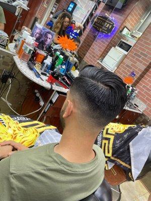 Medium skin fade cut