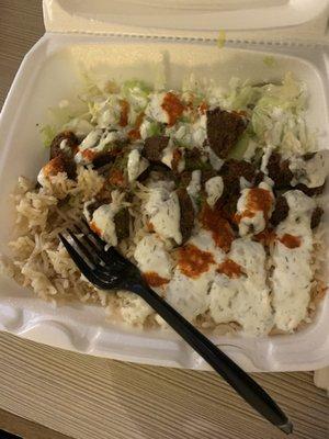 Falafel over rice