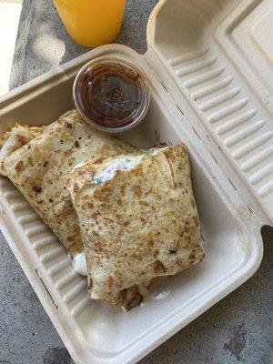 Hearty serving of Super Carnitas Quesadilla