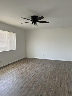 New Vinyl flooring, paint, Fan.