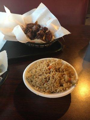 Honey bbq and fried rice