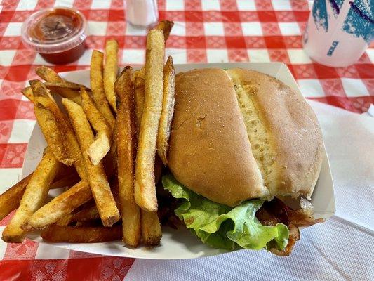 Bacon cheese burger. Yum!