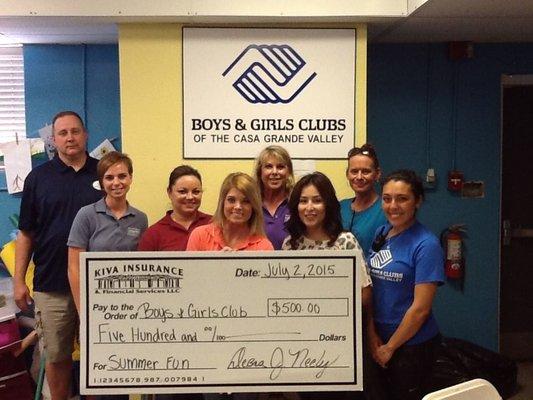 Giving back to our local Boys & Girls Club of Casa Grande.