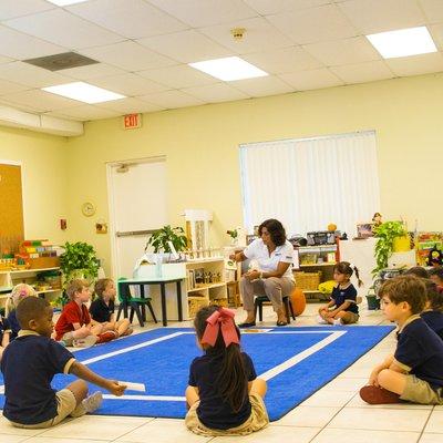 There aren't teachers at Montessori classrooms, there are leaders instead, who guide students in an individual way