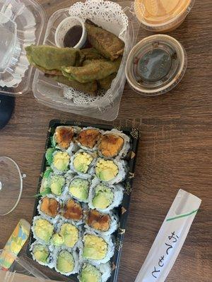 Avocado & Cucumber Roll, Mango Avocado Roll, Sweet Potato Roll,