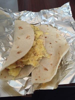 Bacon egg and cheese tacos