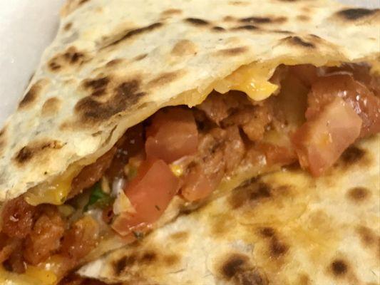 Chorizo Quesadilla extreme close-up