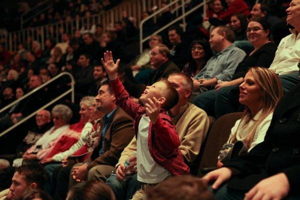 Child in Audience at Scrooge The Musical