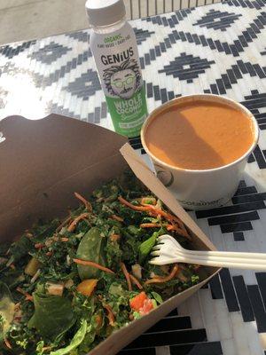 Salad and a soup of the day