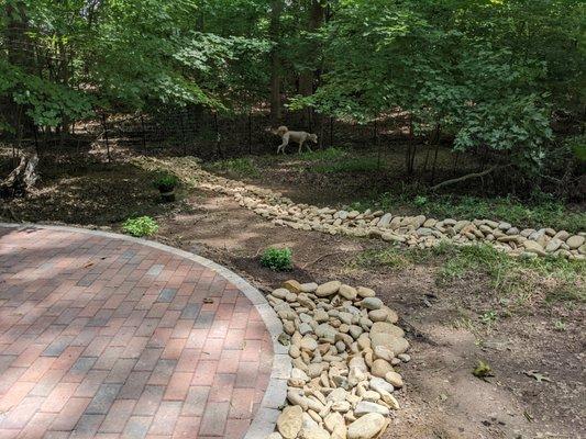 The creek bed at the bottom