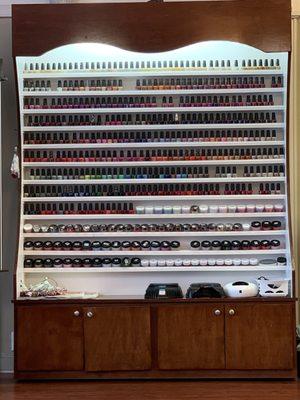 Nail polish selection of OPI colors.