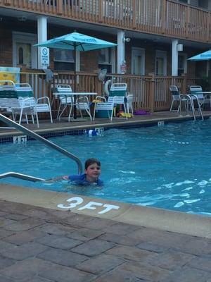 My son in the pool