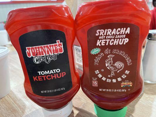 They serve their own Ketchup and Sriracha Ketchup at Johnnie's Charcoal Broiler in Edmond.