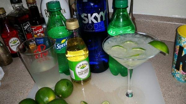 Limes & sprite purchased at Albertsons... Made a wonderful Vodka Gimlet