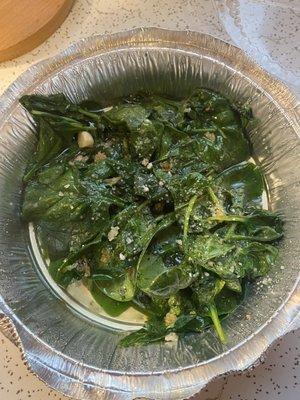 Side of Spinach in Garlic and Oil