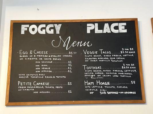 Foggy menu!