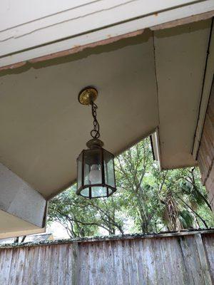 Before (old light fixture)