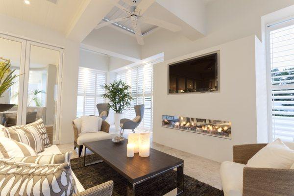 New Flooring with Fireplace with Recessed TV