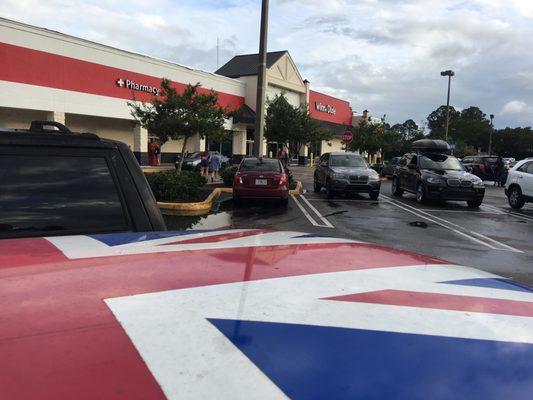 There is my car trying to photo bomb my picture as usual at Winn-Dixie