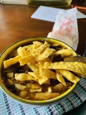 Hot & Sour Soup with extra Crispy Noodles.