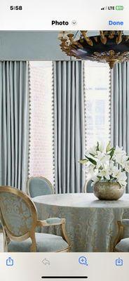 We do draperies and blinds,cornice boards !