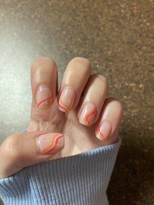 Nail design looks exactly like the picture I showed!