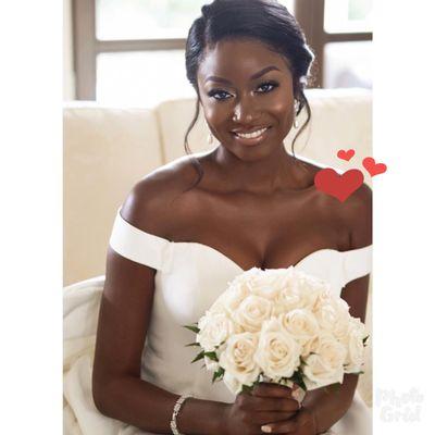 Bride wearing lace wig