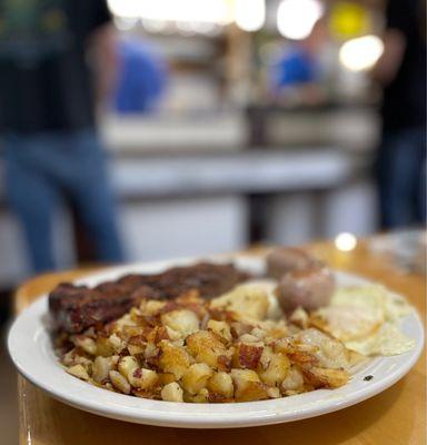 Steak & Eggs + Bratwurst