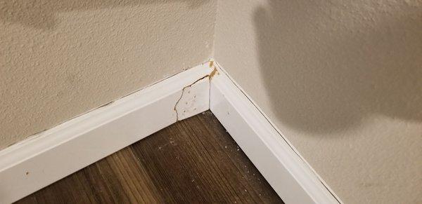 Broken baseboard