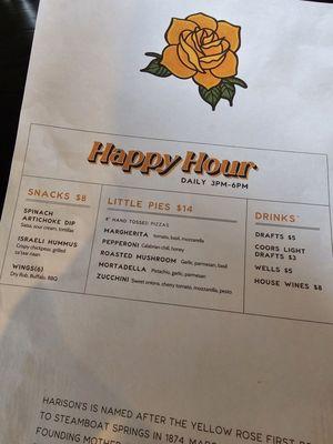 Nice happy hour menu.  Limited tho!!  But great drink prices