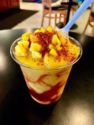 Mangoneada: mango smoothie with chamoy and chili powder. DELICIOUS!