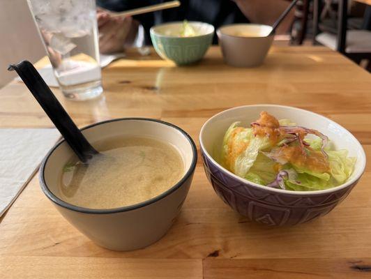 Miso Soup and Salad