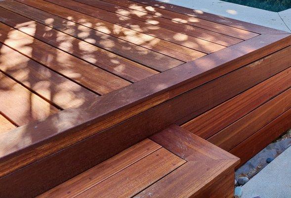 Custom built deck with waterproof staining